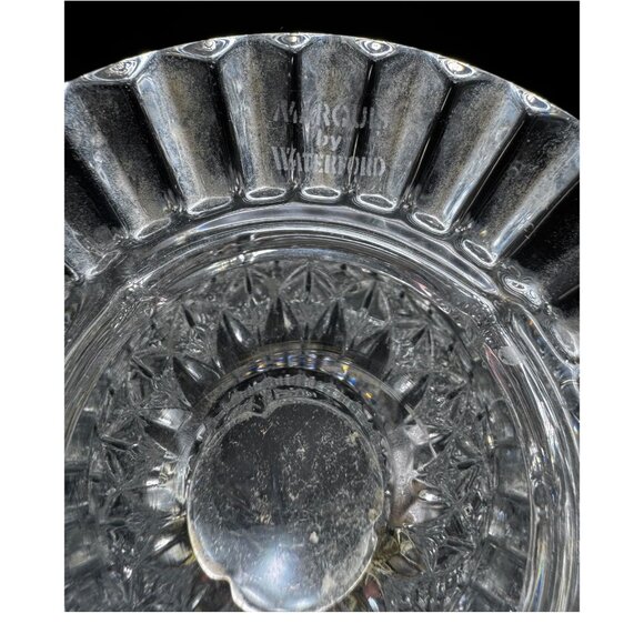 Marquis By Waterford Lead Crystal Pineapple Vase Scalloped Rim Diamond-Cut Vtg - Picture 6 of 11